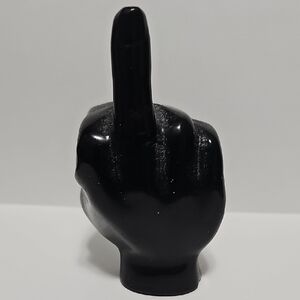 Black Obsidian Middle Finger Carved Crystal